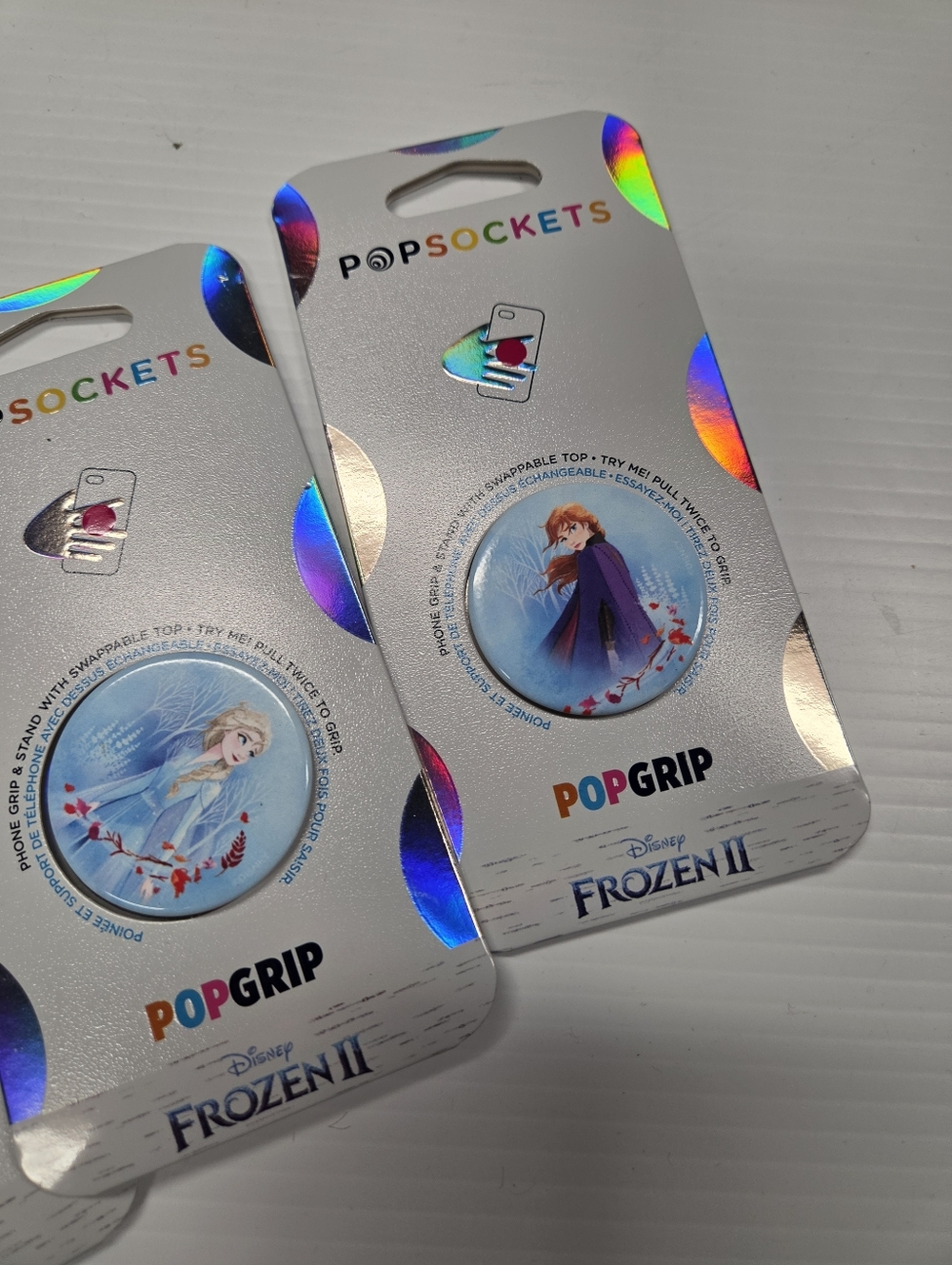 New Set of 3 Disney Frozen II PopSockets PopGrips Anna Elsa Swappable Tops NIP - Picture 4 of 5